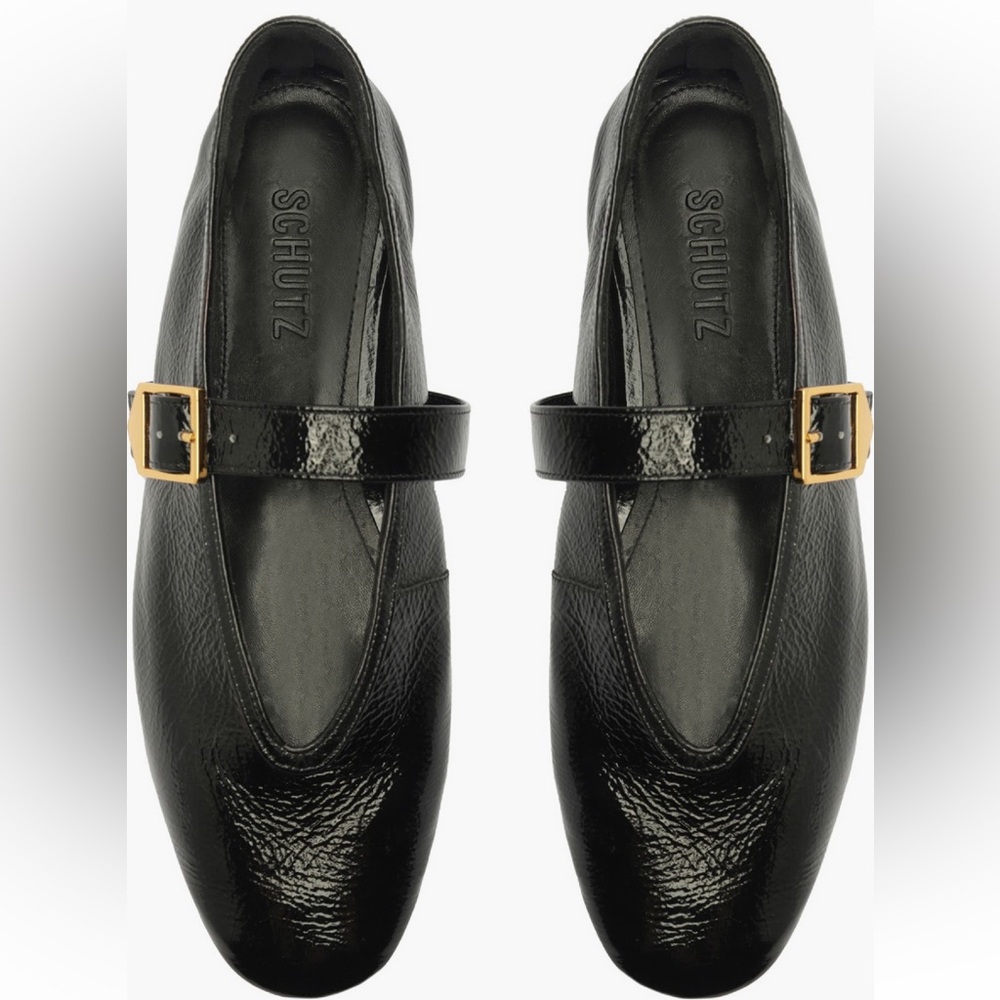 NEW Schutz Courtney Buckle Patent Flats - Picture 8 of 14